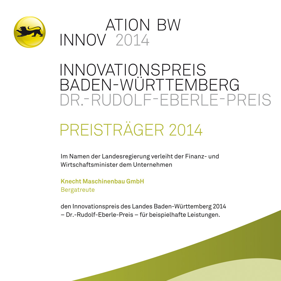 Prix de l’innovation du Dr. Rudolf Eberle 2014