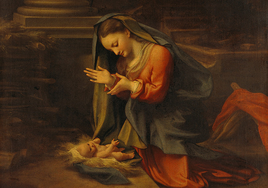 Motiv: Die Madonna betet das Christkind an von Correggio (1489-1534), Foto: ARTOTHEK, Paolo Tosi 